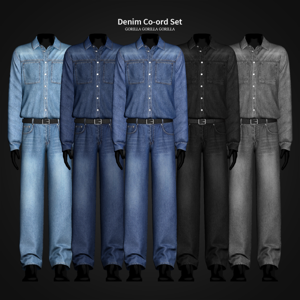 Alpha Denim Co ord Set by simsfinds - The Sims 4 Custom Content