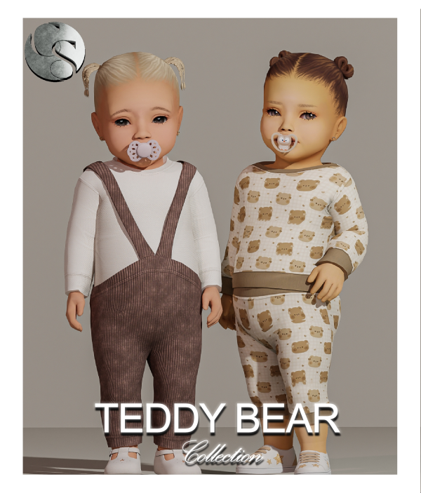 Alpha Teddy Bear Infant Collection (2 sets) by simsfinds - The Sims 4 Custom Content
