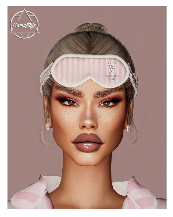 Alpha Victoria's Secret Sleepwear Collection (Sleeping Mask Earrings House Slippers GIFT BAG ALL IN ONE) by simsfinds - The Sims 4 Custom Content