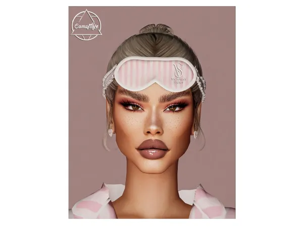 Alpha Victoria's Secret Sleepwear Collection (Sleeping Mask Earrings House Slippers GIFT BAG ALL IN ONE) by camuflaje - The Sims 4 Custom Content