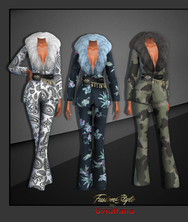 Alpha Outfit Fur collar jacket by fusionstylesims4 - The Sims 4 Custom Content