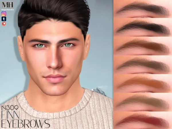 Alpha Finn Eyebrows N309 by magichandcc - The Sims 4 Custom Content