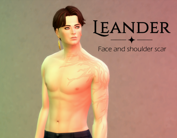Maxis Match Touchstarved Leander Face and Shoulder Scar by simsfinds - The Sims 4 Custom Content