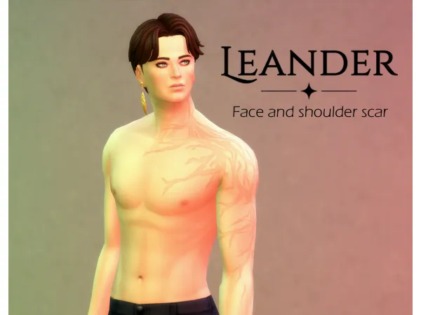 Maxis Match Touchstarved Leander Face and Shoulder Scar by Smol Gryffindor - The Sims 4 Custom Content