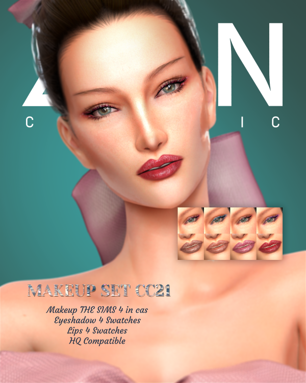 Mix LEAN MAKEUP SET CC21 by simsfinds - The Sims 4 Custom Content