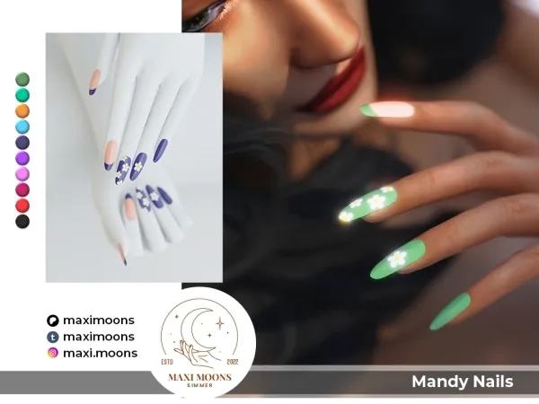 Alpha Mandy Nails - The Sims 4 Custom Content