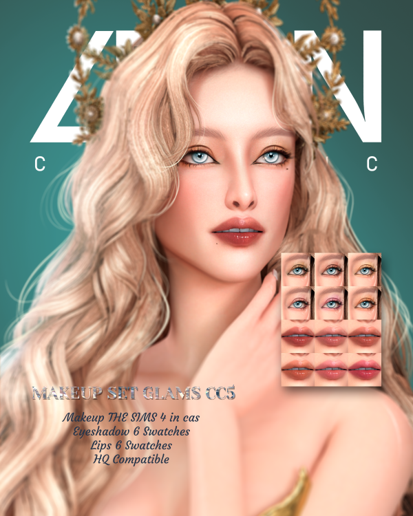 Mix LEAN MAKEUP SET GLAMS CC5 by simsfinds - The Sims 4 Custom Content