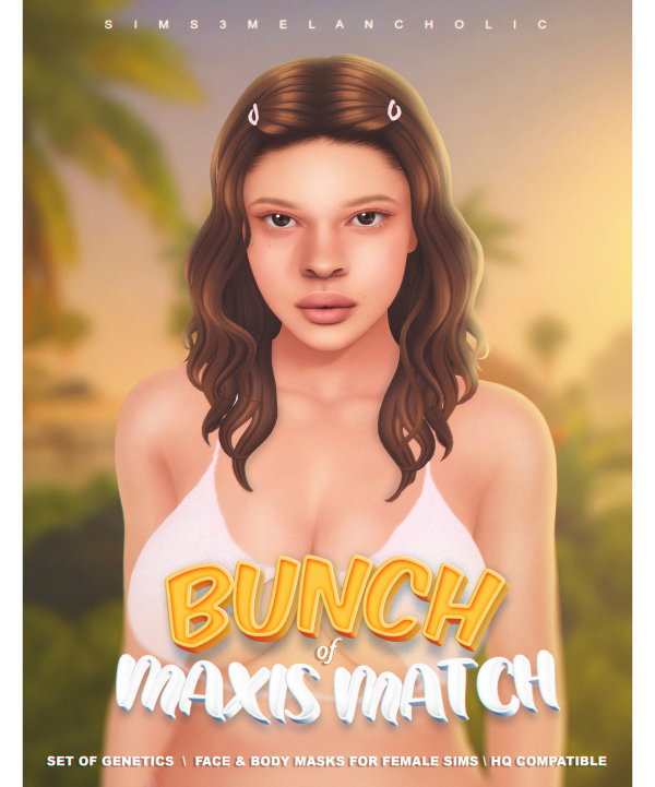 Mix BUNCH of MAXIS MATCH Set of Genetics for ladies by simsfinds - The Sims 4 Custom Content