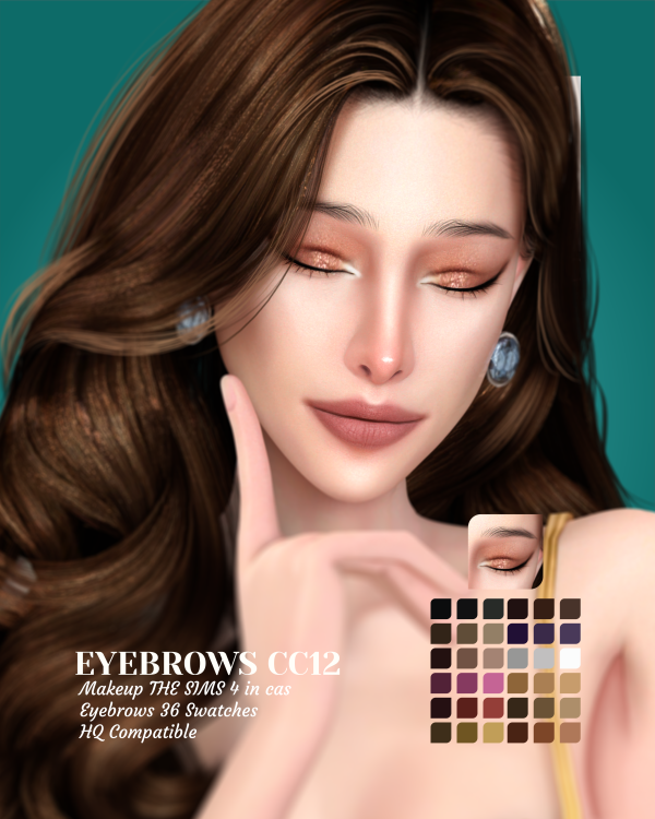 Alpha LEAN EYEBROWS CC12 by simsfinds - The Sims 4 Custom Content