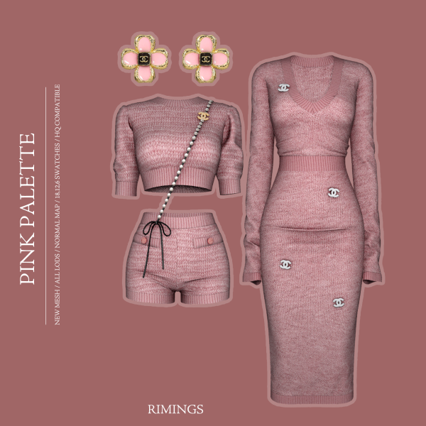 Alpha [RIMINGS] PINK PALETTE by simsfinds - The Sims 4 Custom Content