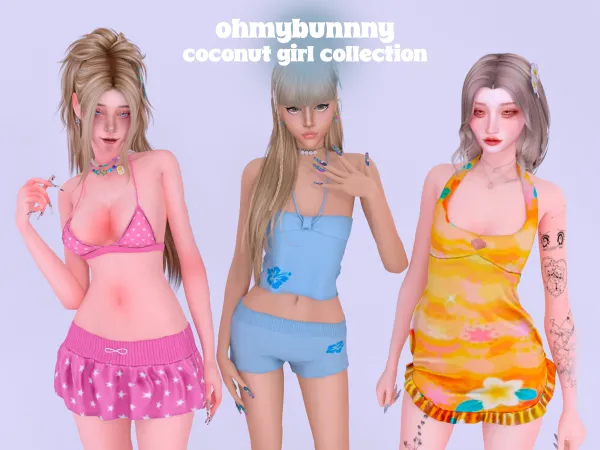 Alpha ANGEL COCONUT GIRL COLLECTION by ohmybunnny2 - The Sims 4 Custom Content