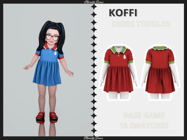 Alpha Koffi Dress Toddler by clarity-sims - The Sims 4 Custom Content