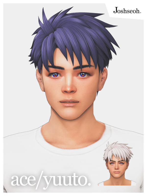 Maxis Match Ace Yuuto and Avan Hair (Hair Commissions) by simsfinds - The Sims 4 Custom Content
