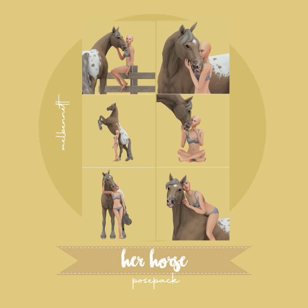 Maxis Match Her Horse Posepack by melbennett - The Sims 4 Custom Content