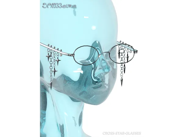 Alpha 333Cross star Glasses by san33 - The Sims 4 Custom Content