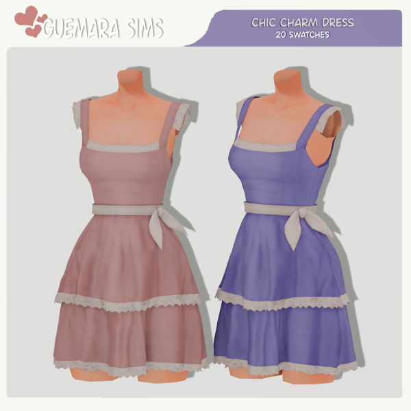 Alpha Chic Charm Dress (Public now) by simsfinds - The Sims 4 Custom Content