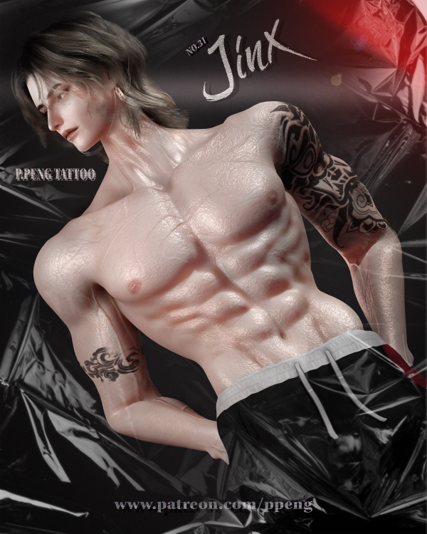 Mix [SIMS4TS4]PPENG Tattoo N031 JINX HQ by simsfinds - The Sims 4 Custom Content