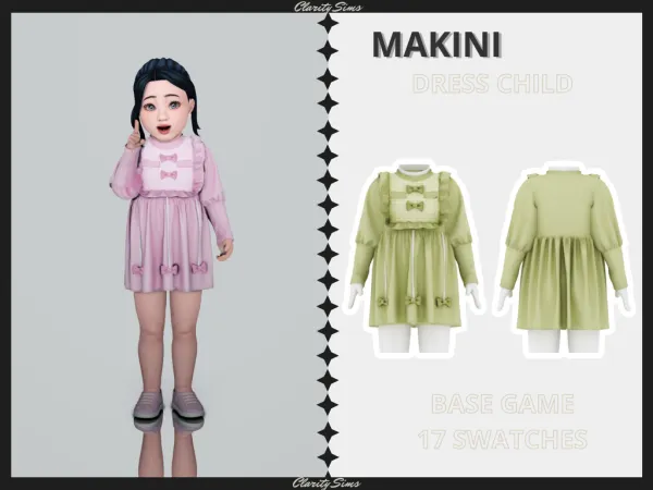 Alpha Makini Dress Toddler by clarity-sims - The Sims 4 Custom Content