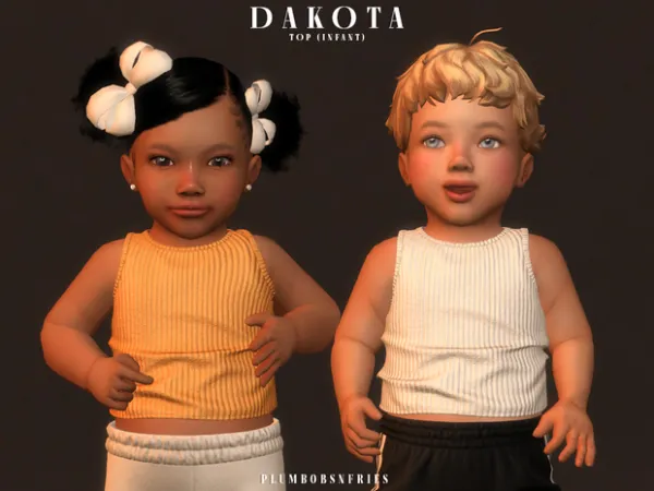 Mix DAKOTA top APR 2024 (infant) by plumbobsnfries - The Sims 4 Custom Content