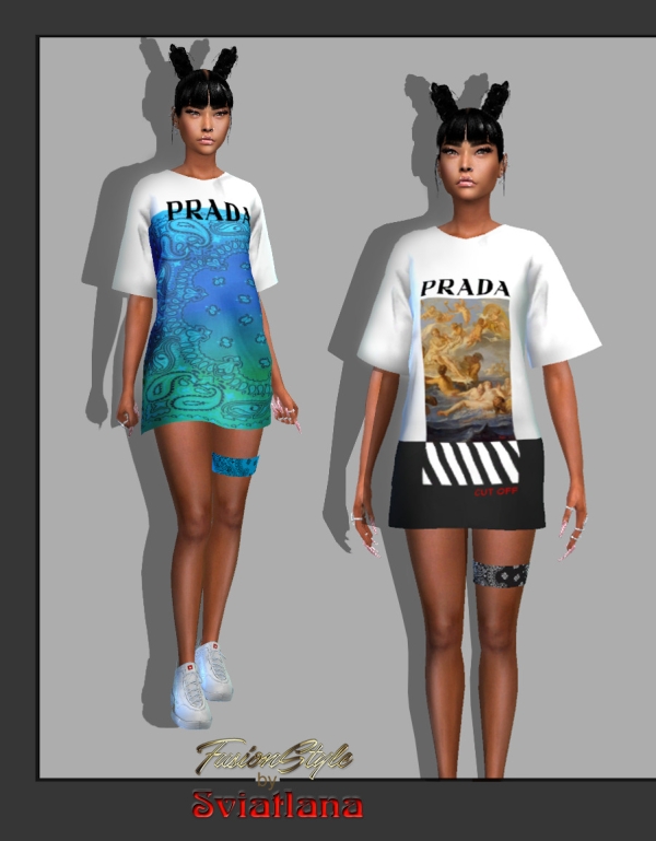 Alpha long T shirt and a bandana tied on his leg by fusionstylesims4 - The Sims 4 Custom Content