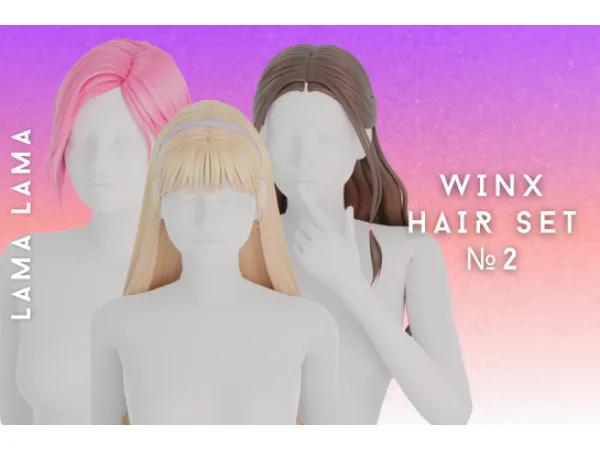 Maxis Match Winx Hair Set N2 by simsfinds - The Sims 4 Custom Content