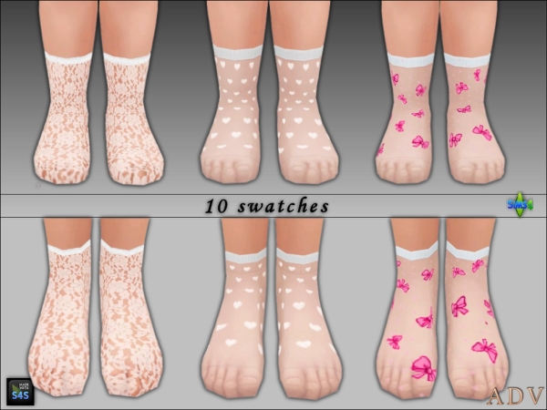 Mix Socks for girls by artedellavita_mabra - The Sims 4 Custom Content