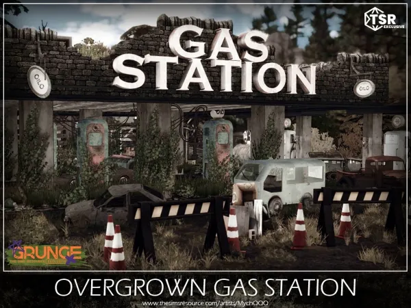 Mix Overgrown Gas Station - The Sims 4 Custom Content