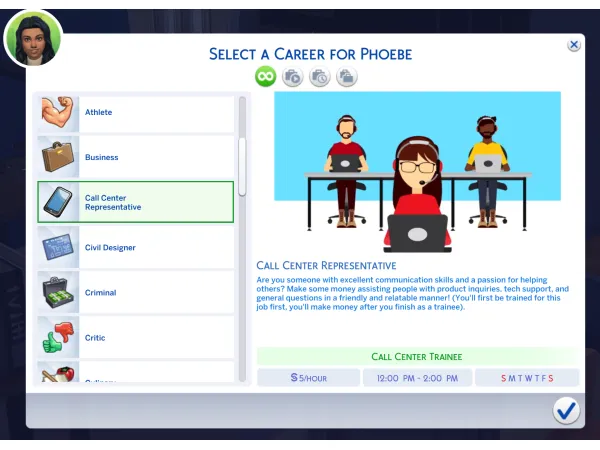 Maxis Match Call Center Representative Career by simsfinds - The Sims 4 Custom Content