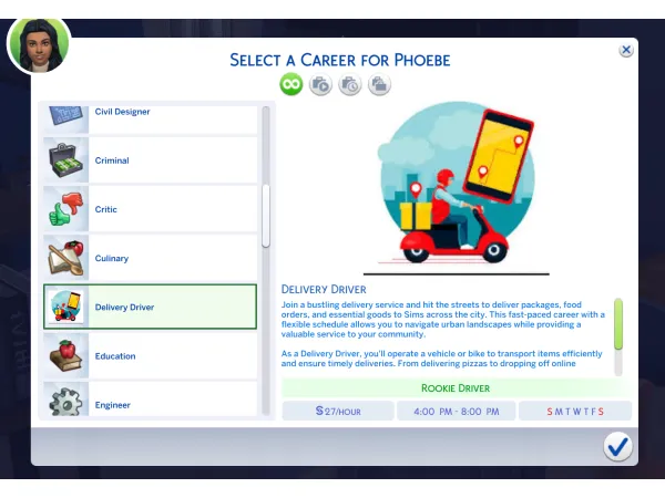 Maxis Match Part Time Delivery Driver Career by TMar - The Sims 4 Custom Content