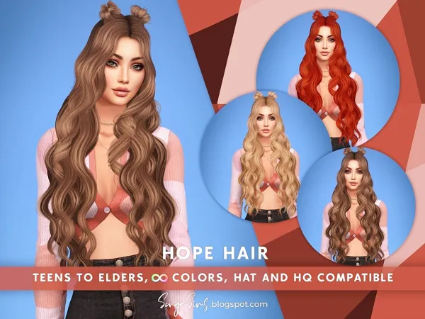 Alpha hope hair now free by simsfinds - The Sims 4 Custom Content