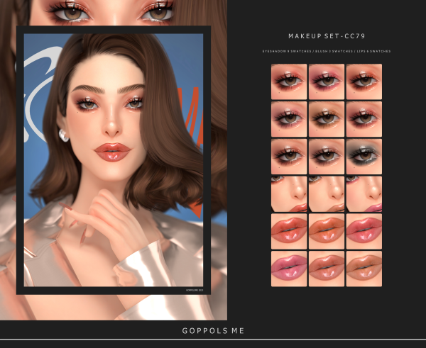 Alpha GPME GOLD MAKEUP SET CC79 by simsfinds - The Sims 4 Custom Content