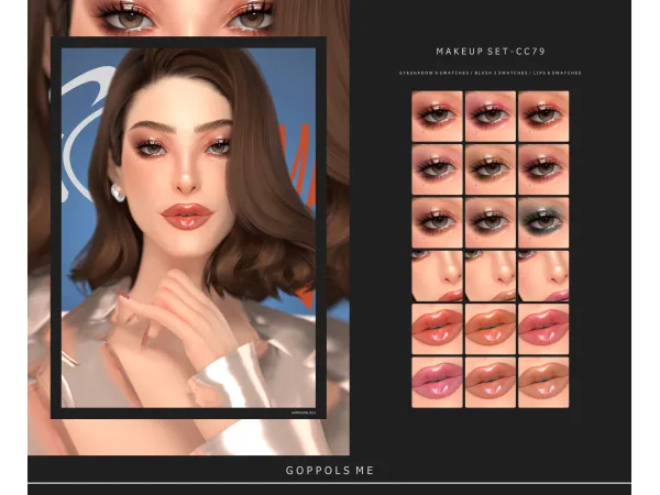 Alpha GPME GOLD MAKEUP SET CC79 by goppolsme - The Sims 4 Custom Content