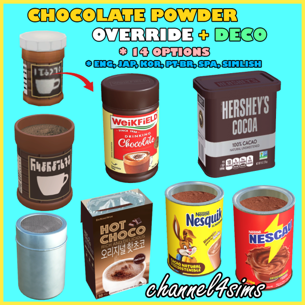 Mix Chocolate Powder Override Decorative by simsfinds - The Sims 4 Custom Content
