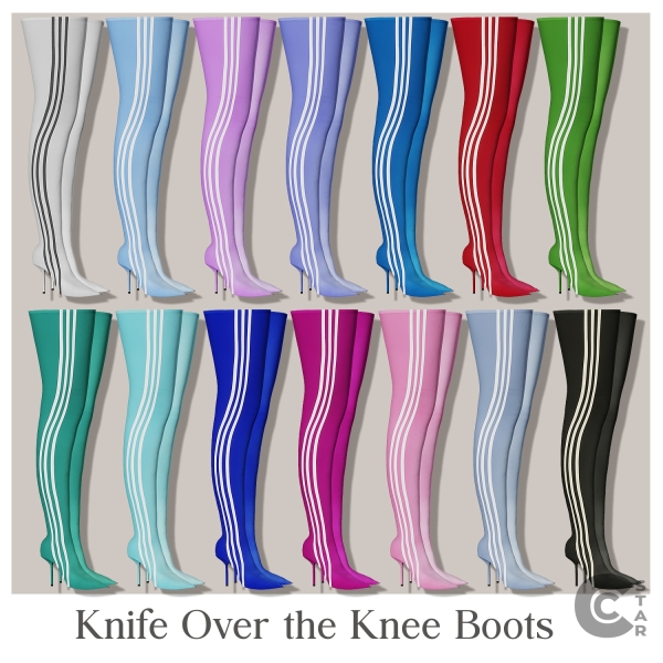 Alpha Knife Sports Over the Knee Boots by cool_content_star - The Sims 4 Custom Content