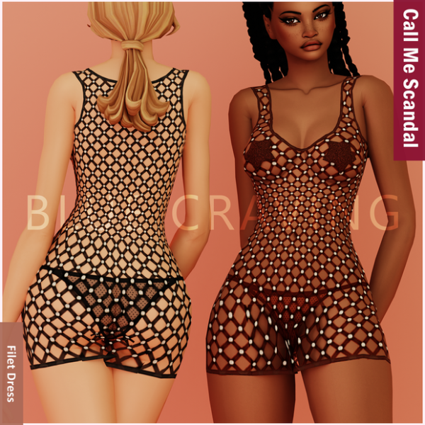 Mix Blue Craving Filet Dress by bluecraving - The Sims 4 Custom Content