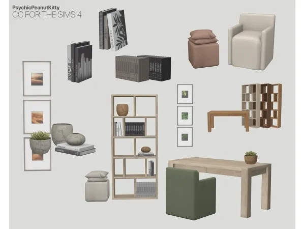 Mix August Home Office - The Sims 4 Custom Content