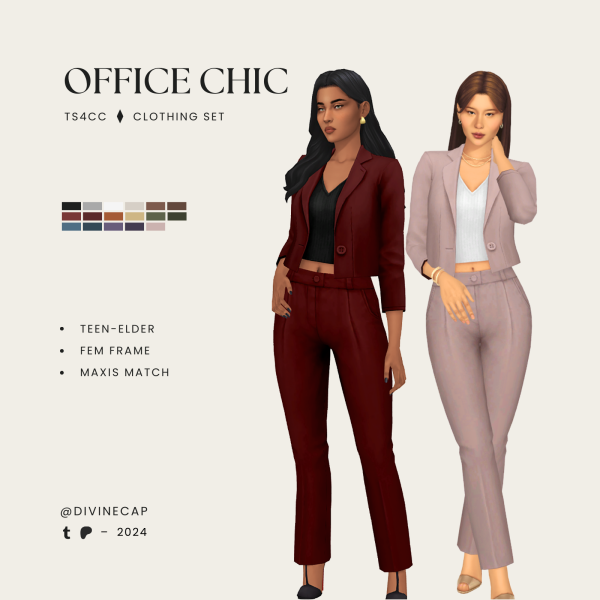 Maxis Match Office Chic Set by simsfinds - The Sims 4 Custom Content