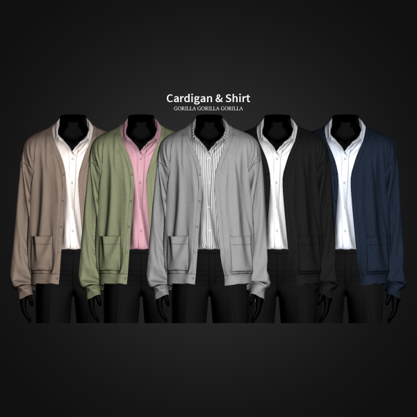 Alpha Cardigan Shirt III by simsfinds - The Sims 4 Custom Content