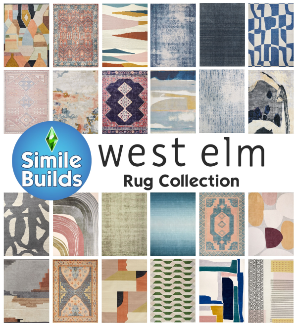 Mix West Elm Rug Collection by simsfinds - The Sims 4 Custom Content