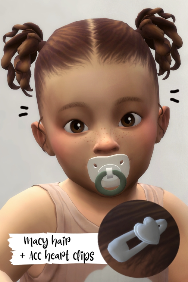 Maxis Match Macy hair For Infants Accessory heart clips by simsfinds - The Sims 4 Custom Content