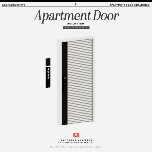 Alpha AGGRESSIVEKITTY APARTMENT DOOR (Free) by simsfinds - The Sims 4 Custom Content