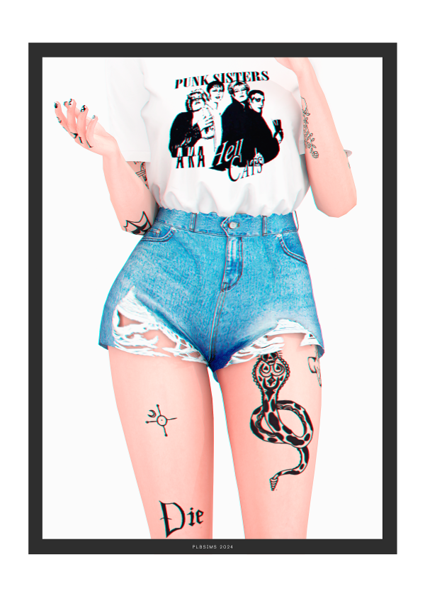 Alpha Spot Denim Shorts by plbsims - The Sims 4 Custom Content