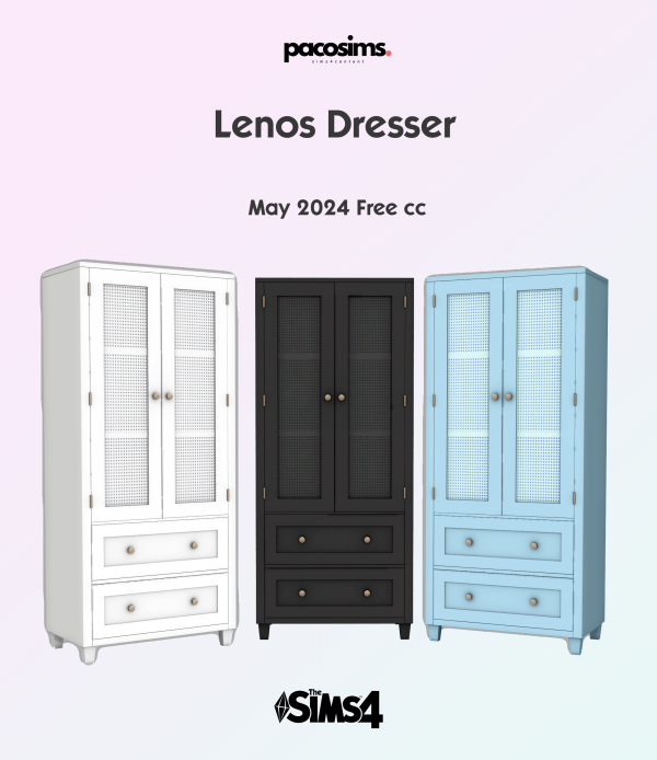 Mix Lenos Dresser Storage by simsfinds - The Sims 4 Custom Content