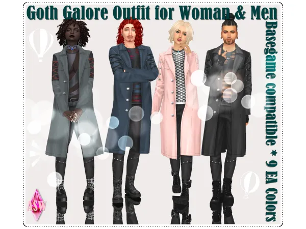 Goth Galore Outfit for Woman & Men by AnnettsSims4Welt