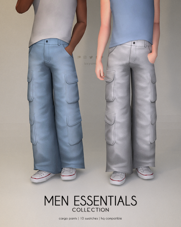 Maxis Match Cargo pants Men Essentials Collection by luxysims - The Sims 4 Custom Content