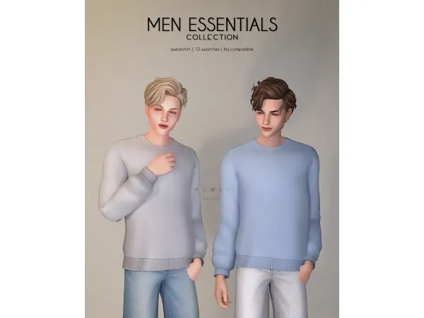 Maxis Match Sweatshirt Men Essentials Collection - The Sims 4 Custom Content