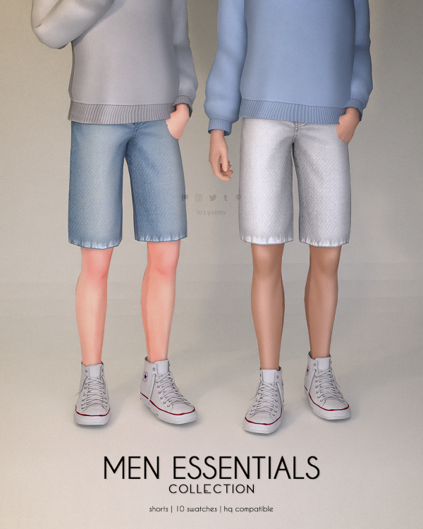 Mix Shorts Men Essentials Collection by luxysims - The Sims 4 Custom Content