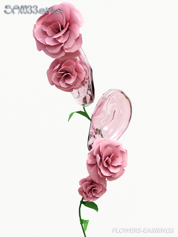 Alpha 333Flowers Earrings by simsfinds - The Sims 4 Custom Content