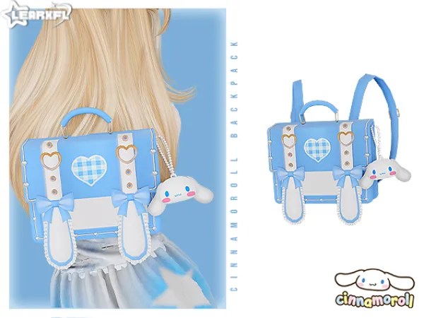 Alpha Cinnamoroll Back To School Collection Cinnamoroll Backpack [617 Items] by simsfinds - The Sims 4 Custom Content