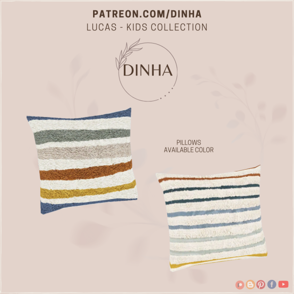 Mix Lucas Kids Collection (Pillows) by dinhagamer - The Sims 4 Custom Content